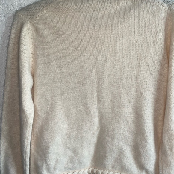 David Brooks Lamb Wool Angora Rabbit Hair Blend Cream Braided Cream Cardigan S - Picture 9 of 13